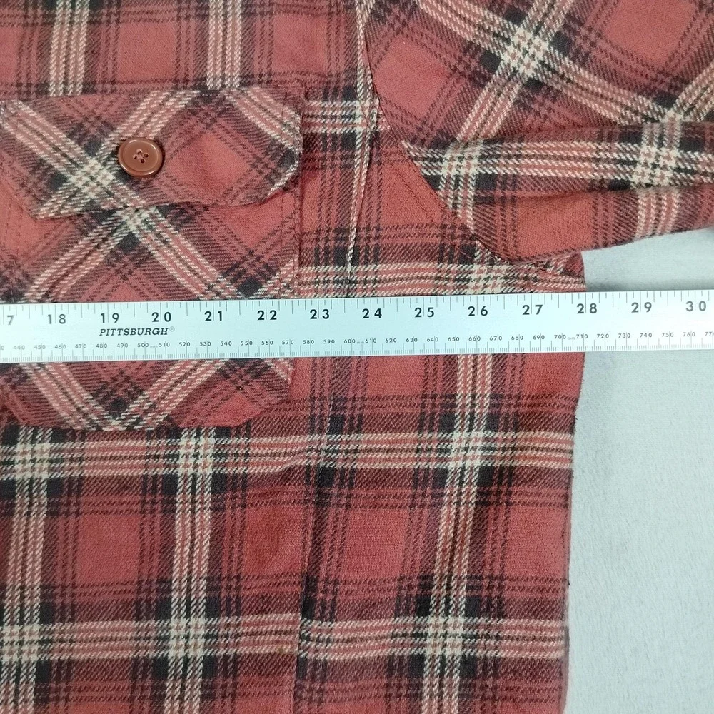 Merona Shacket Mens 2XL Red Plaid Flannel Sherpa Lined Cabincore Lumberjack
